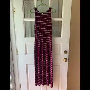 Merona maroon with white stripes dress